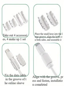 8pcs PVC Cable Protector, Durable Charging Cable Protector, Suitable For Phone, USB, Tablet Data Cable, Non-Electronic Accessory, Used For Charger Cable Protection - A - View 9