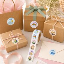 500pcs/Roll Cartoon Animal Thank You Doodle Stickers, 1 Inch Round, 12 ...