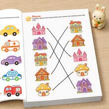 Find The Same Kids Matching Workbook, 32‑Page Activity Book For Toddlers, Visual Perception Logic Training Game Book, Preschool Early Learning Educational Toy, Kids Reading & Writing Learning Supplies - Mint Blue - View 2