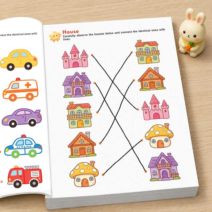 Find The Same Kids Matching Workbook, 32‑Page Activity Book For Toddlers, Visual Perception Logic Training Game Book, Preschool Early Learning Educational Toy, Kids Reading & Writing Learning Supplies