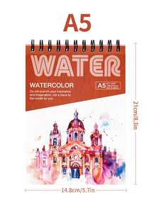 1pc Premium Thick Top Spiral Bound Watercolor Sketchbook, A4 (11.6*8.27 Inches)/A5 (8.3*5.7 Inches), 24 Sheets (88 Lbs/180 G). Blank Coil Art Drawing Book, Suitable For Students, Beginners And Painting Enthusiasts, Can Be Used For Watercolor, Gouache, Mixed Media, Ink Painting And Hand Drawing. Learning Stationery, Suitable For Adults And Beginners, Ideal Gift For Back To School And Mother's Day. - Multicolor - View 18