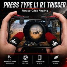 Mobile Gaming Controller Compatible - R-Unit With Mobile/Fortnitee Mobile/ Mobile, Sensitive Shoot And Aim Trigger L1R1 Compatible With Android & Phone, With 4pcs Gaming Finger Sleeve - Multicolor - View 1