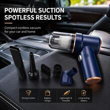 手持式車用吸塵器，吸塵與吹風兩用，高功率手持吸塵器，附LED燈與多種吸頭，適用於汽車、居家、辦公室、寵物 - 無線 - 查看 3