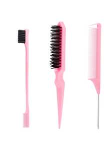Hair Styling Tool Set (Includes Spray Bottle & Professional Combs): Includes Curling Comb, Styling Comb, Spray Bottle, Volumizing Comb, Hollow Breathable Comb, Tail Comb, And Dual-Head Styling Brush; Suitable For All Hair Types (Curly/Wavy/Straight), Ideal For Salon Use. - Multicolor - View 12
