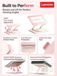 Lenovo W6 Pro Laptop Stand Foldable Portable Notebook Holder Efficient Cooling 360° Rotating Adjustable Desktop Riser Laptop Cooling Stand - View 3