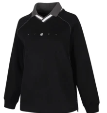 Nike Women's Comfortable Long Sleeve Pullover Polo Shirt, Black - Black - View 1