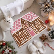 1pc, Washable Asymmetrical Christmas Decorative Carpet, Polyester Fiber Non-Slip Bottom, 7mm Thickness, Exquisite Edge Stitching, Especially Suitable For Pet-Owning Households, Applicable For Indoor And Outdoor, Living Room, Bedroom, Entryway, Dining Room, Kitchen, Balcony And Other Living Scenes, All-Season Style, Carpet, Rug, Carpet Living Room, Kitchen Mat, Carpet For Bedroom, Bathroom Mat, Rug Bedroom, Room Decor, Rugs For Living Room, Kitchen Rug, - Multicolor - View 1