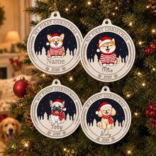 Customized Pet Christmas Ornament, Personalized Cat Dog Name Round Tree Decor, Holiday Winter Vacation Style, Customized Name Pet Memorial Keepsake, Customizable Christmas Tree Ornament, Pet Lover Gift, Holiday Home Decor, Christmas Gift, Family - Style a - View 5