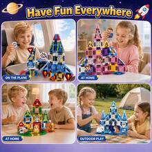 33/39pcs Magnetic Building Blocks - Mini Magnetic Tiles 5 Themes Set, Travel Portable Iron Box, Montessori Educational Learning DIY Toy, STEM Creative Assembly Game, Sensory Toy, Suitable For Boys And Girls Birthday Party Gift, Classroom Prize, Halloween, Christmas Gift - Multicolor - View 10