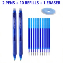 0.5mm Retractable Erasable Gel Pen Set, 2/3/4 Pens With 10/20/50 Blue Ink Refills + 1/2 Erasers, Refillable Smooth Writing Pens For Students, School, Office, Notes, Homework & Daily Writing - Multicolor - View 11