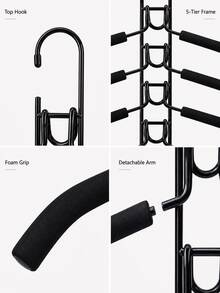 Multi-Layer Non-Slip Hangers, Closet Storage Hooks, Space-Saving, Suitable For Tops, Tank Tops And Multi-Functional Pants Rack, Scarf Rack, Closet Organizer, Suitable For Pants, Leggings, Scarves, Ties, Dormitory, Closet Organization, Holiday Gift - Multicolor - View 9