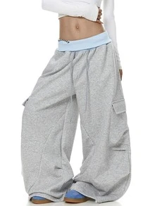 Women's Drawstring Waist Casual Versatile Daily Wear Cargo Pants - Multicolor - View 7