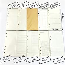 45pcs A6 Size 6-Hole Loose Leaf Refill Paper Set, 10 Mixed Color Planner Pages (Weekly/Monthly/Blank/Grid/Lined/Dot/To-Do/Cornell/Memo/Kraft Paper), Diary Planner Refill Accessories, Back To School Student Stationery Supplies - Multiple Styles - View 1