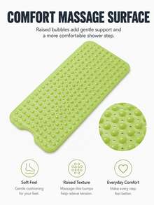 1PC Extra Long Non-Slip Bathtub Mat With Drain Holes And Suction Cups, Soft Feel, Machine Washable, Bathroom Shower Mat - For Home, Hotel, And Travel - Multi-Color Options - Multicolor - View 8