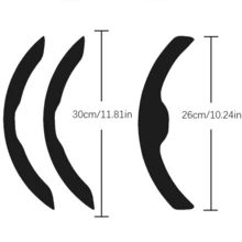 3pcs Non-Slip Steering Wheel Cover - Faux Carbon Fiber Pattern + Minimalist Style + High Gloss High Reflective + Center Alignment Marker + Embedded Easy Installation + ABS Resin Base; For Car/Pickup/SUV/MPV/Van/D-Shape/O-Shape/Round Steering Wheel - Faux Carbon Fiber Pattern - View 4