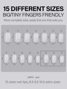 HOTWAY 120 Pieces Combination Full Set Of False Nails, Medium Short Almond And Trapezoid, 15 # Matte Acrylic Nail Tip, Suitable For Nail Salons To Wear Gel Nail Set Nail Supplies - View 13