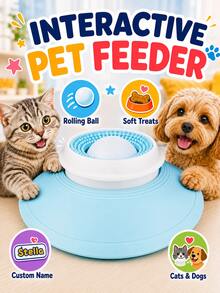 1pc Pet Slow Feeder Bowl, Rotating Licking Ball Dog Licking Bowl, Cat & Dog Interactive Licking Toy, Yogurt & Snack Feeder, Cat And Dog Lick The Small Ball On The Disc To Rotate And Reveal Food Below, Dog Bowls, Pet Puzzle Slow Feeder Toy, Dog Supplies, Suitable For Training Puppy Licking Ability, Dog Stuff, Suitable For Cat & Dog Daily Feeding Interactive Training, Cat Stuff And Dog Accessories - Blue - View 8