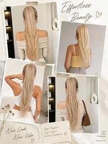 26 Inch Long Layered Drawstring Ponytail Hair Extensions For Women, Straight Clip-In Hairpiece, Thick Ponytail, Easy Wear Hair Extension For Christmas, Halloween, Parties & Special Occasions - Multicolor - View 9