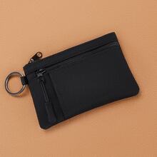 Mini Canvas Zipper Coin Purse, Portable Multifunctional Card Holder For Key Earphone Outdoor Storage Pouch - Multicolor - View 7