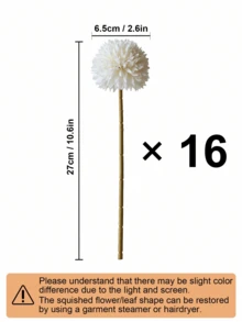 8/16pcs Artificial Chrysanthemum, Dandelion, Hydrangea Flower Bouquet, Suitable As Gift For Friends, Brides, Used For Wedding Decoration, Home, Office, Cafe, Party - White - View 9