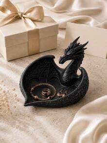 1pc Fantasy Dragon Decorative Jewelry Tray, Unique Ring Earring Necklace Storage Organizer Box, Suitable For Vanity Bedroom Desktop, Eye-Catching Home Decor Gift, Wedding Bridesmaid Gift, Room Decor, Jewelry Storage, Home Decor, Bathroom Decor - Multicolor - View 6