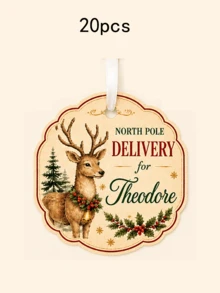 LICVIC Custom Vintage Christmas Gift Tags, Personalized Santa Reindeer Present Labels, Festive Gift Wrapping Decor, Customized Holiday Party Favor Tags, Customizable Name Xmas Package Tags, Secret Santa Gift, Christmas 2026 Keepsake, Family, Friend, Lovers - Style C - View 7