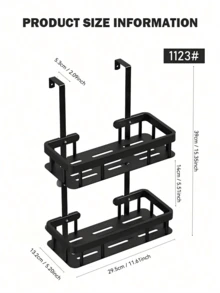 Premium Bathroom Storage Hanging Rack, Double Layer Drainage Basket, Door Hanging No Drilling, Space-Saving - View 2