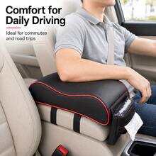 1PC PU Leather Heightened Car Armrest Pad, Smooth And Comfortable, Dynamic Streamlined Design, Storable, Elastic Band Easy Installation, Car Interior Accessory, All-Season Use, Suitable For Most Vehicles - Multicolor - View 9