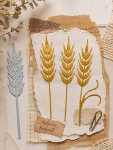 1pc Wheat Ear Metal Cutting Dies For DIY Card Making, Scrapbooking And Paper Crafts, Harvest Themed Die Cut Templates For Handmade Decorations - Die Cut - View 4