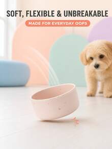 1pc/2pcs Terrazzo Star Silicone Pet Bowl, 25oz Deep Pet Food Bowl For Indoor Daily Feeding, Cute Aesthetic Speckled Design, Non-Slip Unbreakable Stackable Cat Dog Water Dish, Suitable For Small Medium Pets, Easy To Clean - 750ml - View 8