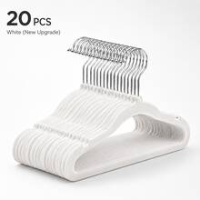 10/20pcs Multi-Color Flocked Hangers With Hooks, Non-Slip Flocked Space-Saving Stackable Hangers, Suitable For Shirts, Dresses, Pants And Coats, Durable Non-Shedding Thin Wardrobe Storage Hanging Rack Set, Suitable For Closet, Bedroom, Dorm, Apartment And Home - Multicolor - View 7