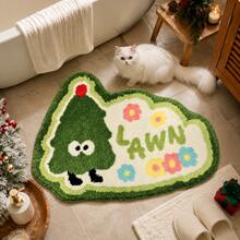 1pc, Washable Asymmetrical Christmas Decorative Carpet, Polyester Fiber Non-Slip Bottom, 7mm Thickness, Exquisite Edge Craftsmanship, Especially Suitable For Pet-Owning Households, Applicable To Indoor And Outdoor, Living Room, Bedroom, Entrance, Dining Room, Kitchen, Balcony And Other Living Scenes, All-Season Style, Carpet, Rug, Carpet Living Room, Kitchen Mat, Carpet For Bedroom, Bathroom Mat, Rug Bedroom, Room Decor, Rugs For Living Room, Kitchen Rug, - Multicolor - View 4