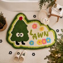 1pc, Washable Asymmetrical Christmas Decorative Carpet, Polyester Fiber Non-Slip Bottom, 7mm Thickness, Exquisite Edge Craftsmanship, Especially Suitable For Pet-Owning Households, Applicable To Indoor And Outdoor, Living Room, Bedroom, Entrance, Dining Room, Kitchen, Balcony And Other Living Scenes, All-Season Style, Carpet, Rug, Carpet Living Room, Kitchen Mat, Carpet For Bedroom, Bathroom Mat, Rug Bedroom, Room Decor, Rugs For Living Room, Kitchen Rug, - Multicolor - View 2