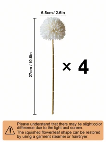 8/16pcs Artificial Chrysanthemum, Dandelion, Hydrangea Flower Bouquet, Suitable As Gift For Friends, Brides, Used For Wedding Decoration, Home, Office, Cafe, Party - White - View 12