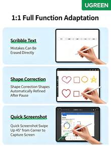 UGREEN LP707 Capacitive Stylus Pen [Dual Charging] Compatible With 2026 Pro/Air8/Mini/IPad11 Tablet Touch Screen IPad Pen Apple Pencil White - View 6