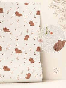 SUPSTICKER Capybara Pattern Peel And Stick Wallpaper, 4 Styles Available, 17.72x47.24 Inches/17.72x118.11 Inches, Suitable For Bedroom, Closet And Furniture Decoration - 1PC - View 4