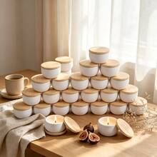 33pcs/Set White Candle Making Kit, Wedding Gifts, Includes 6 Empty Candle Jars, 12 Wicks, And 15 Stickers, Table Decorations, For Home, Christmas, Valentine'S, For Occasions - Table Centerpiece, Empty Candle Jars - 33pcs/6set - View 8