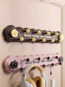 1pc Dopamine Suction Cup Rotating Multi-Hook Row, No-Drill Strong Load-Bearing Adhesive Hook For Bathroom, Kitchen, Entryway, Behind Door - Multicolor - View 2