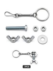 10/7/1pc DIY Screw Man Keychain, Pendant, Creative Metal Nut Assembly Toy, Mechanical Style Bag Charm, Car Keychain, Toolbox Decoration And Desktop Ornament, Fun Gift For Men And Repair Tool Enthusiasts - A - View 2