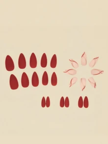 24 Pieces Of Wine-Red Gold-Threaded Wearable Nail Polish - Nude Powder Line Nail Art For Autumn And Winter - Red - View 3