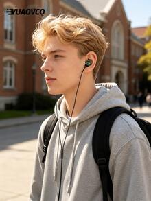 YUAOVCQ Wired In-Ear Headphones, Large Dynamic Driver Unit HiFi Sound Quality, High-Definition Call Microphone, 3.5mm Or Type-C Interface, Comfortable Fit, 1.2m Wired Earphones, Suitable For Smartphones, Computers, Game Consoles - View 6