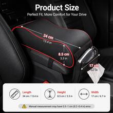 1PC PU Leather Heightened Car Armrest Pad, Smooth And Comfortable, Dynamic Streamlined Design, Storable, Elastic Band Easy Installation, Car Interior Accessory, All-Season Use, Suitable For Most Vehicles - Multicolor - View 2