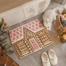1pc, Washable Asymmetrical Christmas Decorative Carpet, Polyester Fiber Non-Slip Bottom, 7mm Thickness, Exquisite Edge Stitching, Especially Suitable For Pet-Owning Households, Applicable For Indoor And Outdoor, Living Room, Bedroom, Entryway, Dining Room, Kitchen, Balcony And Other Living Scenes, All-Season Style, Carpet, Rug, Carpet Living Room, Kitchen Mat, Carpet For Bedroom, Bathroom Mat, Rug Bedroom, Room Decor, Rugs For Living Room, Kitchen Rug, - Multicolor - View 3