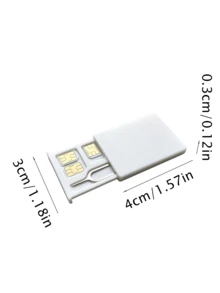 Cyber Retro Style Cassette Tape Print Card Holder, With SIM Card Pin Slot, Includes Matching Card Pin (SIM Card Not Included), Cassette Tape Print SIM Card Storage Box, SIM Card And SD Card Storage Case, Can Store SIM Card/SIM Card Pin - Multicolor - View 11