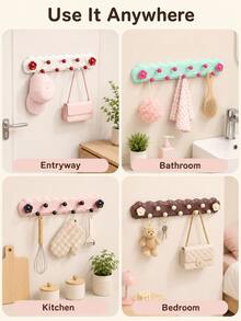 Suction Cup Wall Mount Rack, Multi-Hook Storage Rack, Dopamine Colorful Hanging Rack, Can Hang Hats, Bags, Keys And Towels, No-Drill Storage Hooks, Suitable For Bathroom, Entryway, Bedroom And Kitchen - Multicolor - View 7