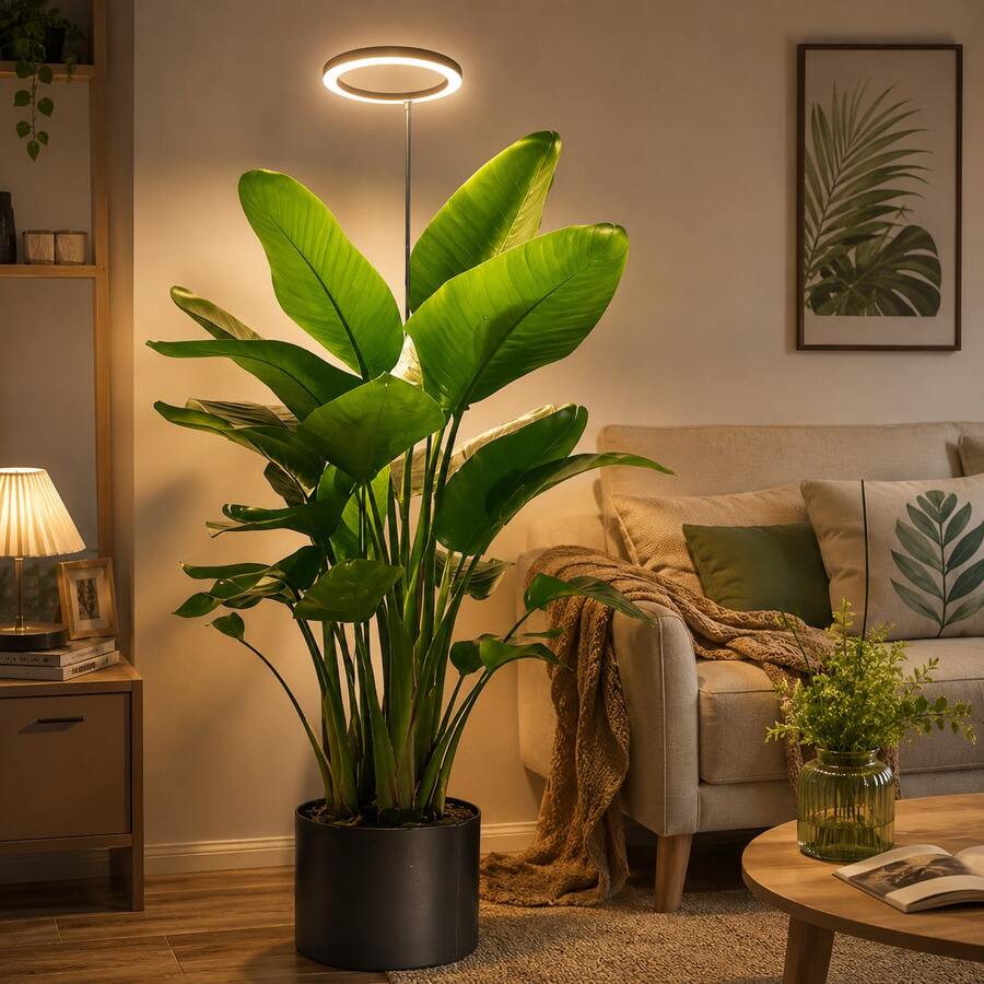 1 buah Lampu Tumbuh Tanaman LED Bertenaga USB, Lampu Cincin yang Dapat Diatur, Cocok untuk Tanaman Dalam Ruangan, Lampu Tanaman Spektrum Penuh, Dengan Timer 3/9/12 Jam, Dapat Diredupkan 9 Tingkat, Lampu Taman Dalam Ruangan Modern, Cocok untuk Ruang Tamu, Kamar Tidur, dan Dekorasi Rumah - Hitam - View 1