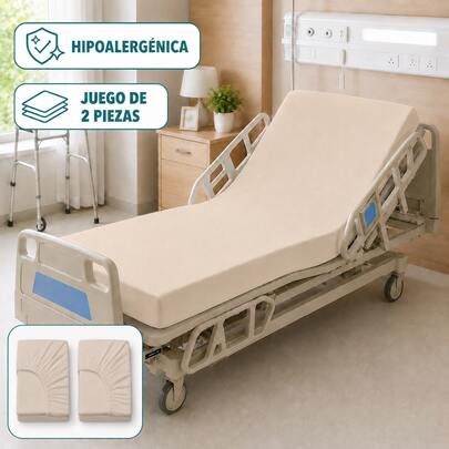 Beyoung 2 Piezas Sábanas Bajeras Ajustables Hipoalergénicas y Antibacterianas para Cama de Hospital,Sábanas de Cajón de Punto Suave para Cama Individual,Elásticas,Transpirables y Antideslizantes