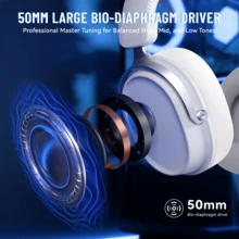 ATTACK SHARK L30PRO Wireless Gaming Headset, 7.1 Surround Sound, 50mm Driver Unit, 20ms Low Latency, Detachable Noise-Cancelling Microphone, Aluminum Alloy Body, Four Connection Modes - View 5