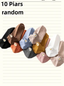 3/4/5/6/8/10 Pairs Elegant Comfortable Soft Casual Spring/Summer Japanese Style - Multicolor - View 15