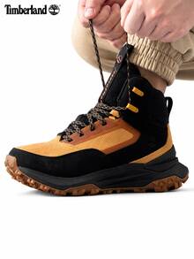 Timberland New Men's Outdoor Non-Slip Wear-Resistant Mid-Top Hiking/Cross-Country Shoes With Water-Repellent Upper/Grip Sole - Brown/Black - View 3
